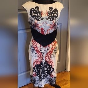 Karen Millen Criss Cross Back Butterfly Dress Size 10